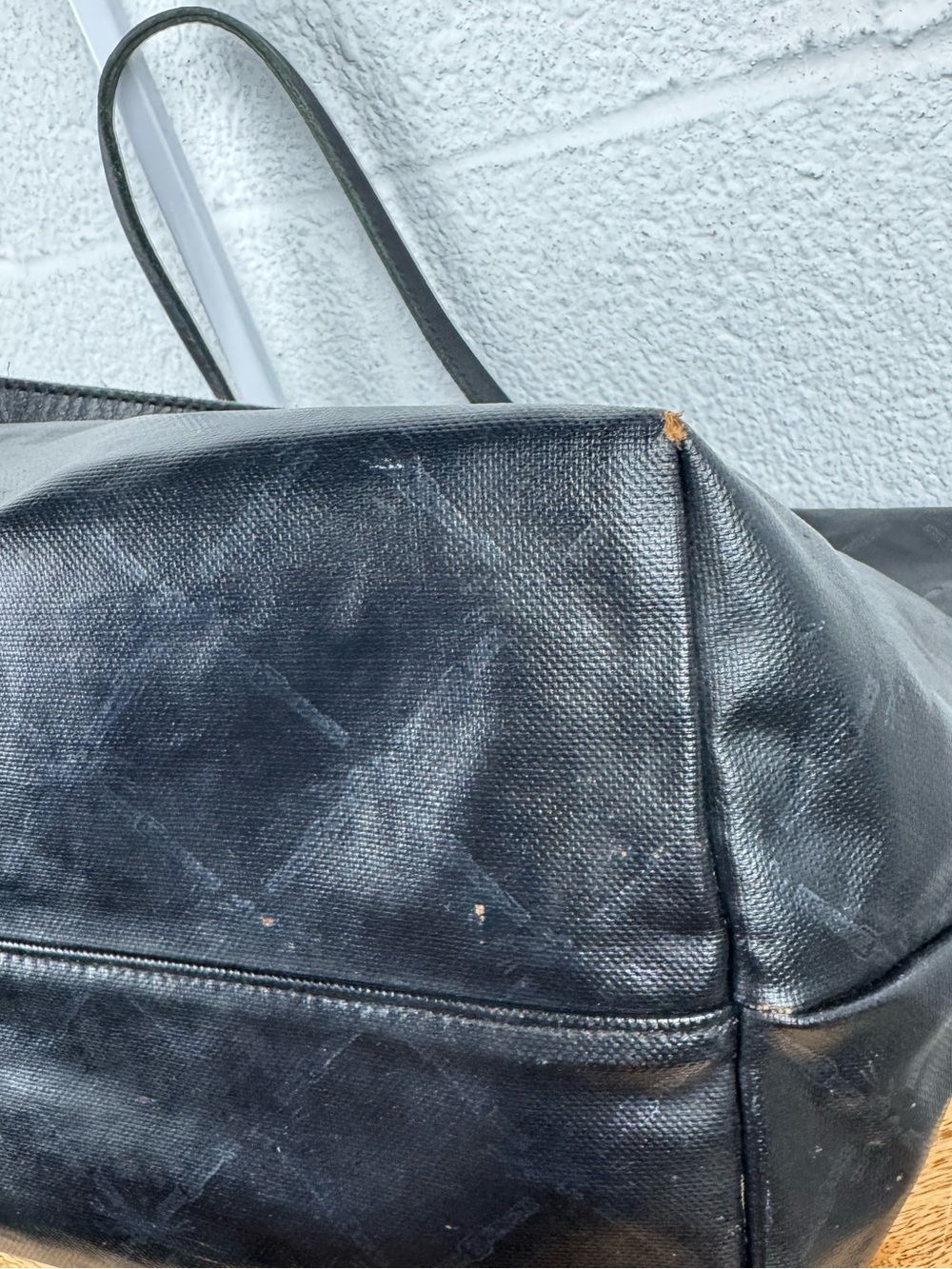 Longchamp Le Pliage Black Metallic Equestrian Logo Tote Bag Made in France - Picture 12 of 16